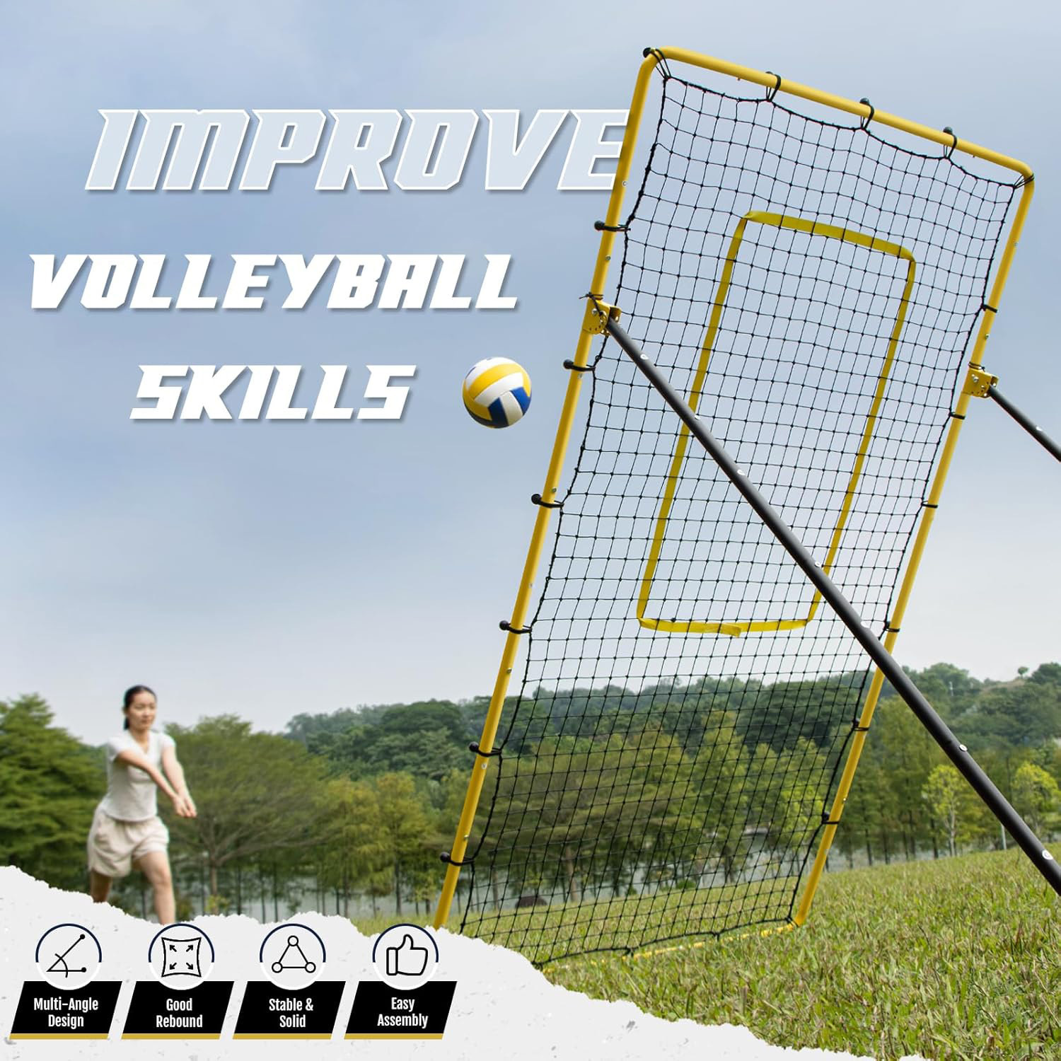Outdoor Simple Rebound Practice Net For Volleyball And Tennis