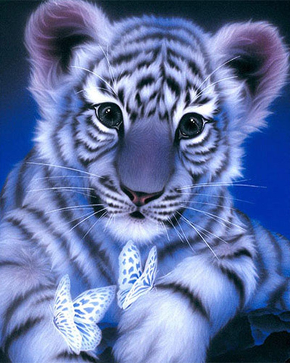 Full-Diamond Animal Tiger Handmade DIY Round- And Square-Drill Diamond Painting