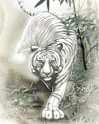 Full-Diamond Animal Tiger Handmade DIY Round- And Square-Drill Diamond Painting