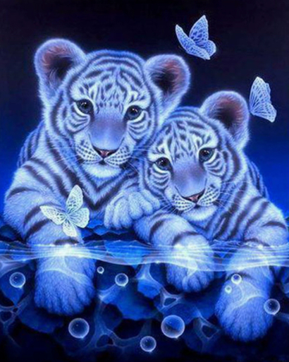 Full-Diamond Animal Tiger Handmade DIY Round- And Square-Drill Diamond Painting