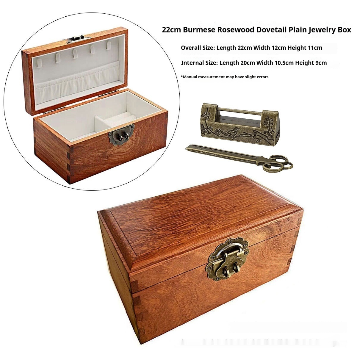 Chinese-style Vintage Dressing Box With A Lock For Jewelry And Accessories