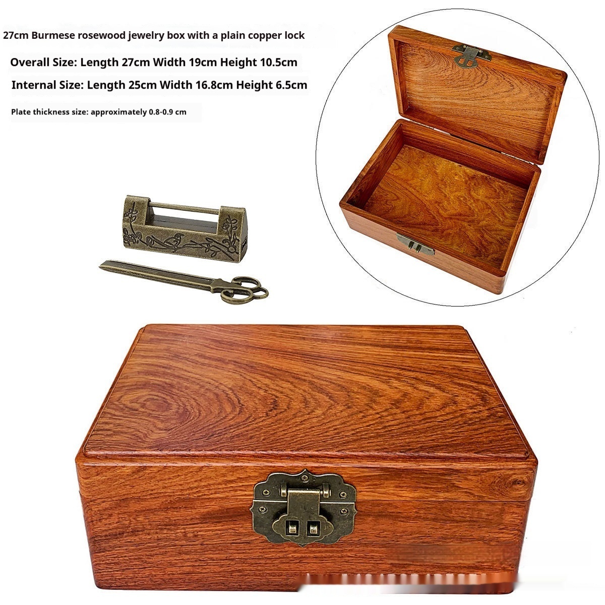 Chinese-style Vintage Dressing Box With A Lock For Jewelry And Accessories