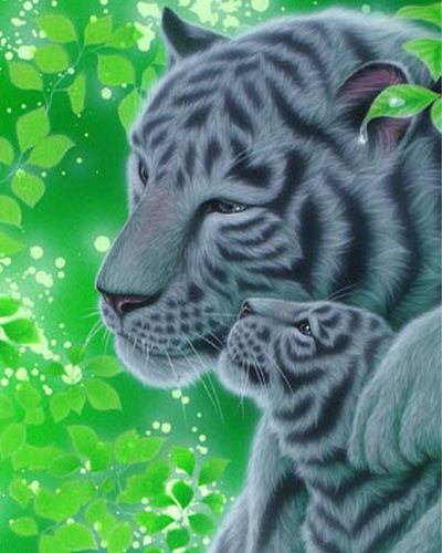 Full-Diamond Animal Tiger Handmade DIY Round- And Square-Drill Diamond Painting