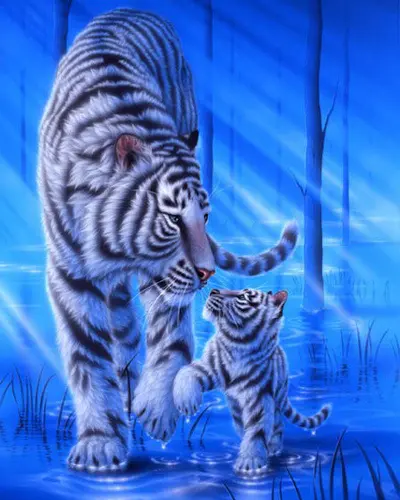Full-Diamond Animal Tiger Handmade DIY Round- And Square-Drill Diamond Painting