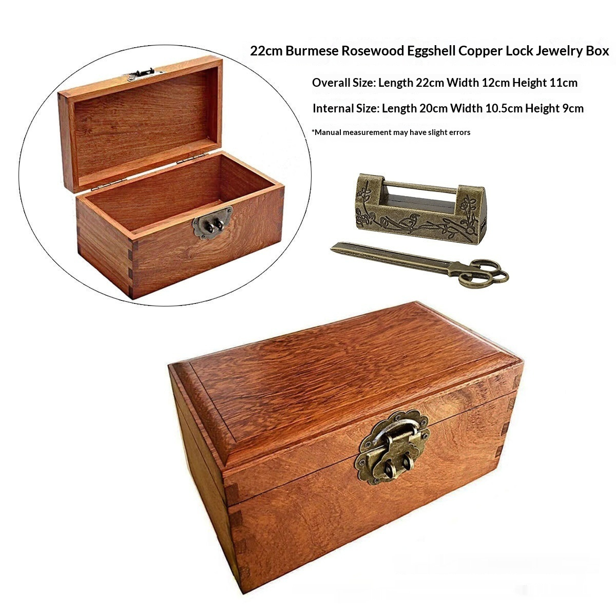 Chinese-style Vintage Dressing Box With A Lock For Jewelry And Accessories
