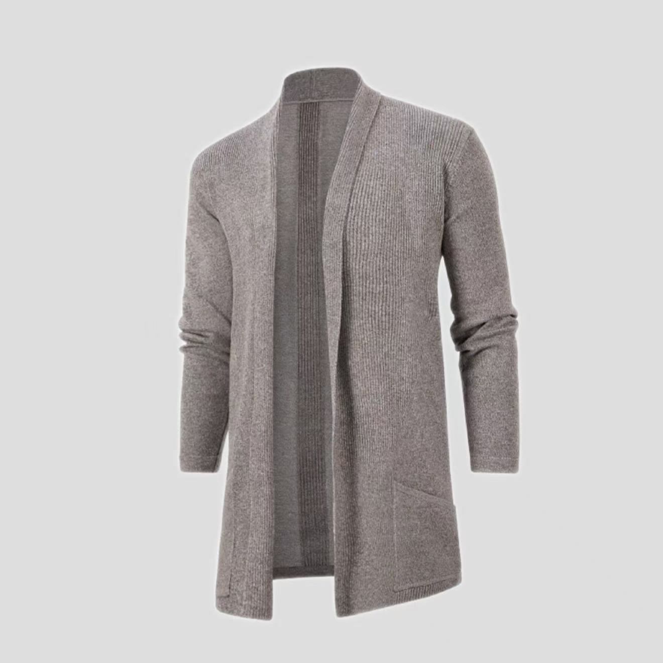 Mens Slim-Fit Plus-Size Knitted Cardigan Coat