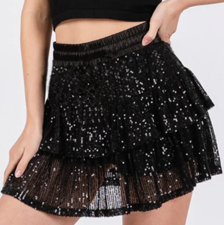 European And American Sequin Party Club Skirt, Mini Skirt