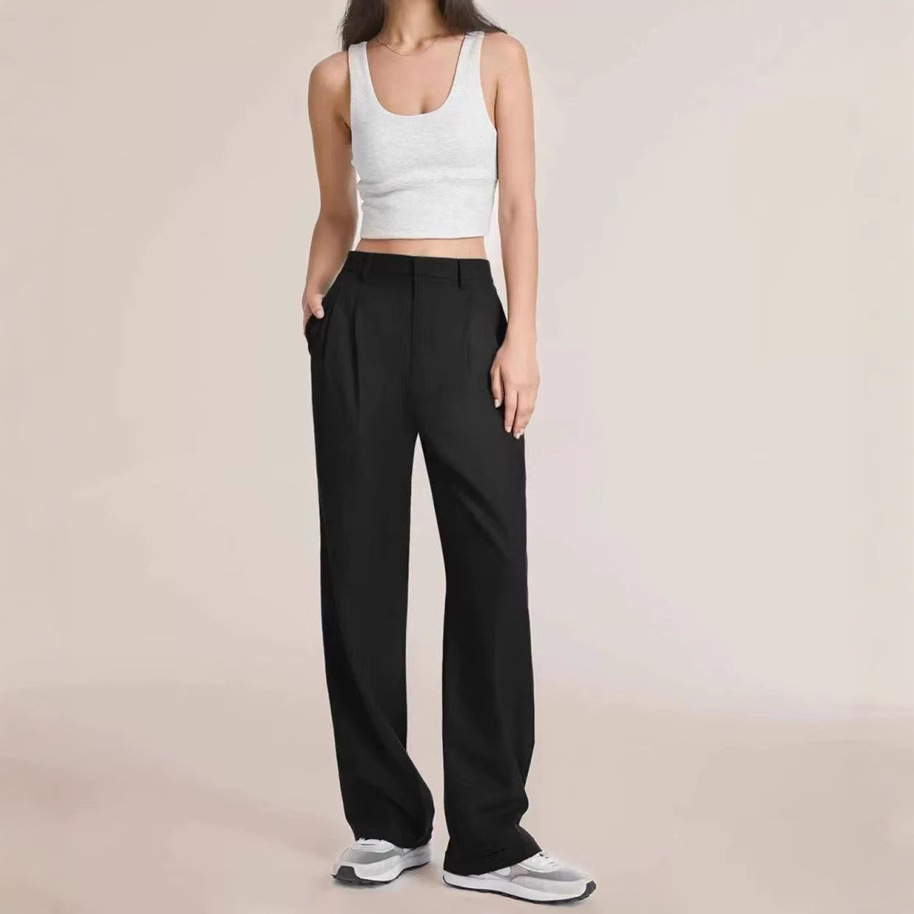 Commuter Drapey Slimming High-Waist Wide-Leg Pants With Pockets