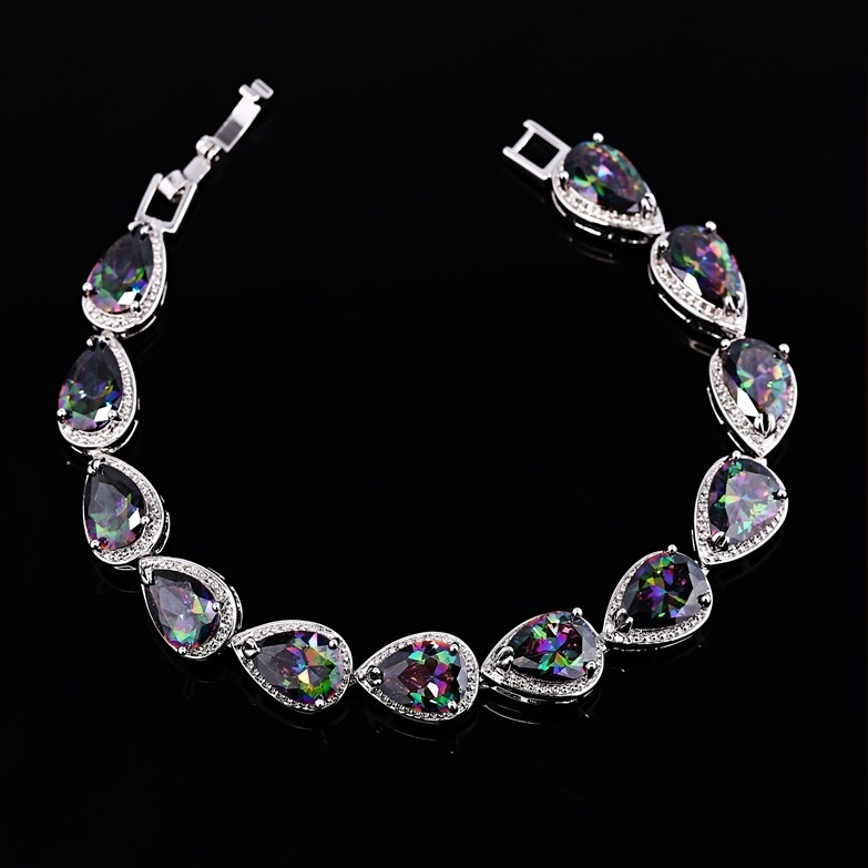Womens Korean-Style Multicolor Gemstone Bracelet
