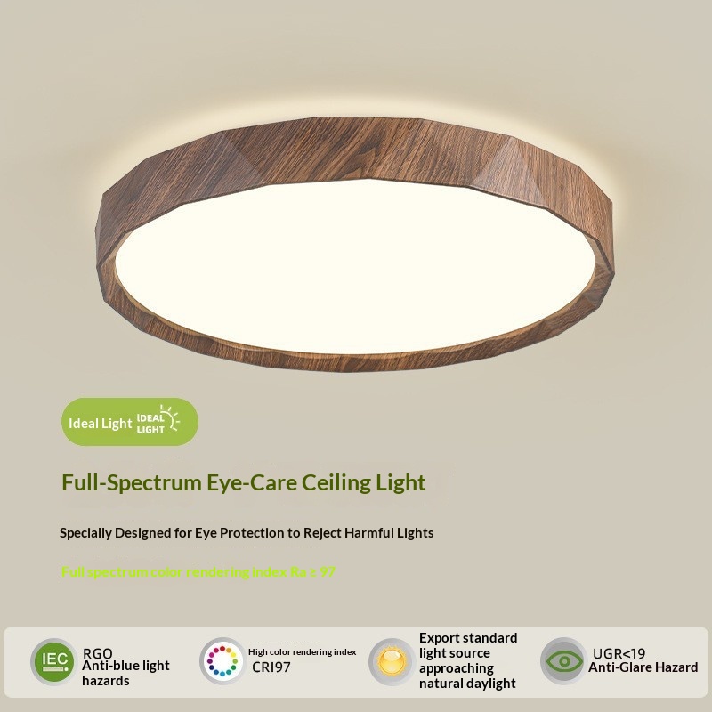 Ceiling-mounted Room Light In Walnut Wood Grain Color