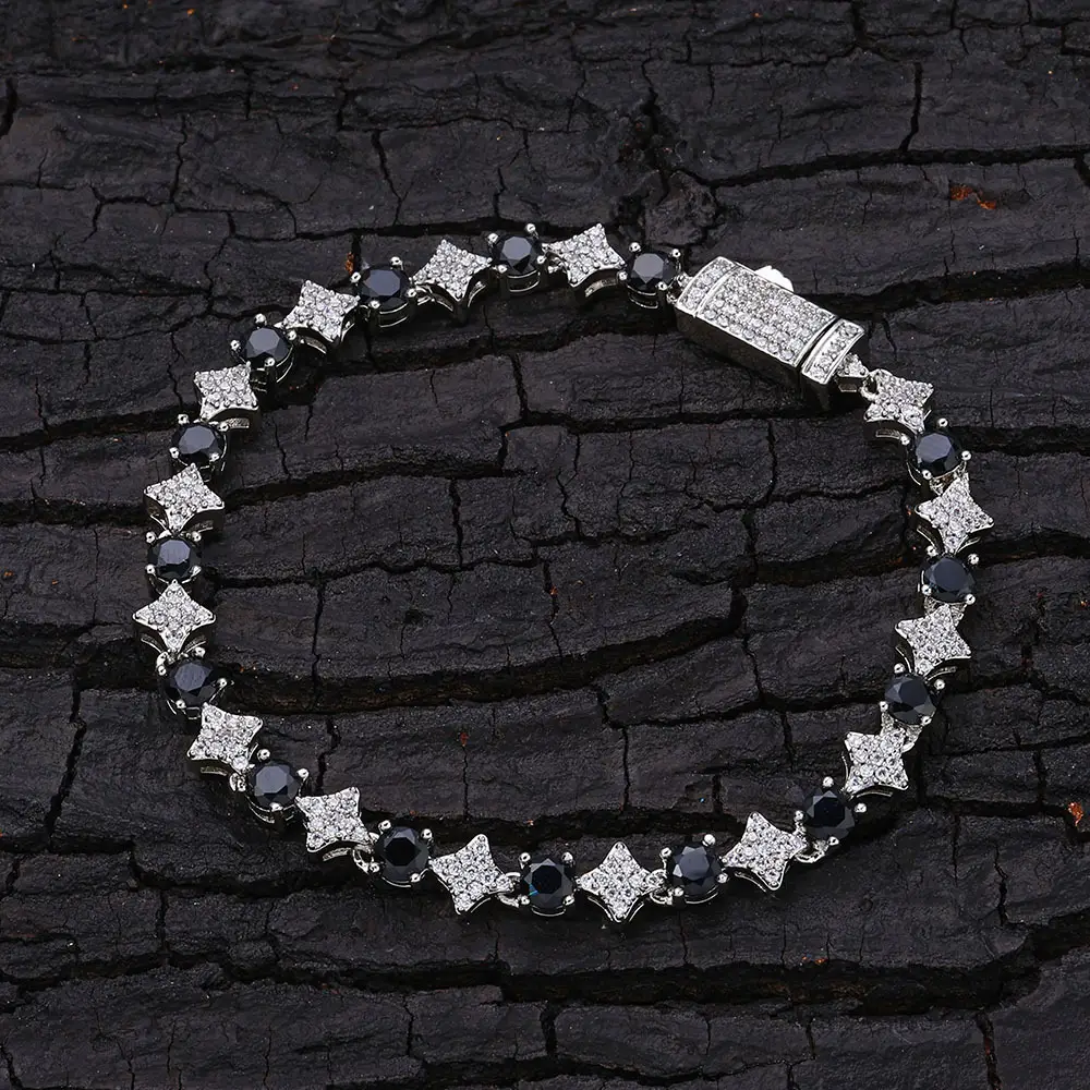 Mens 6mm Star Zircon Tennis Bracelet