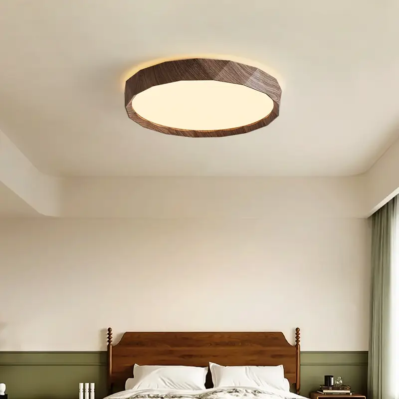 Ceiling-mounted Room Light In Walnut Wood Grain Color