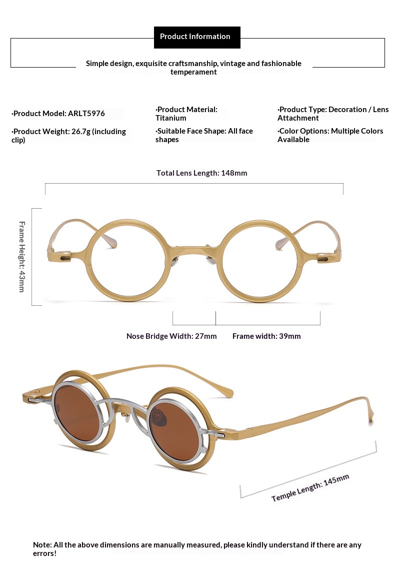 Pure titanium small round sunglasses all four colorways showing premium craftsmanship