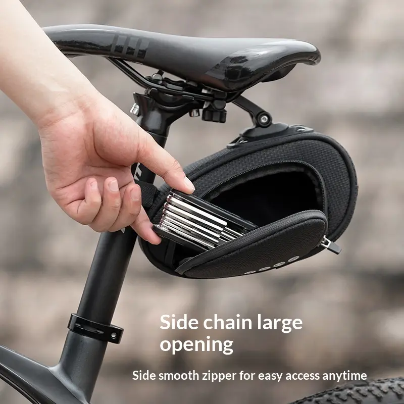 Quick-release Tail Bag For Mountain Bike Saddles With Dual Openings