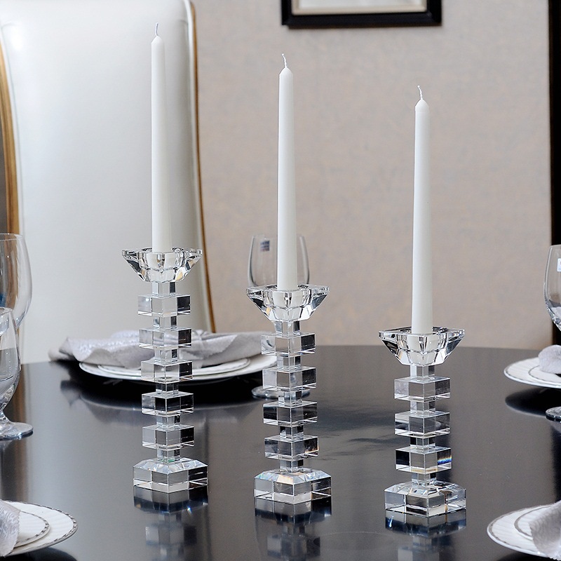 Crystal candle holder stylish close-up