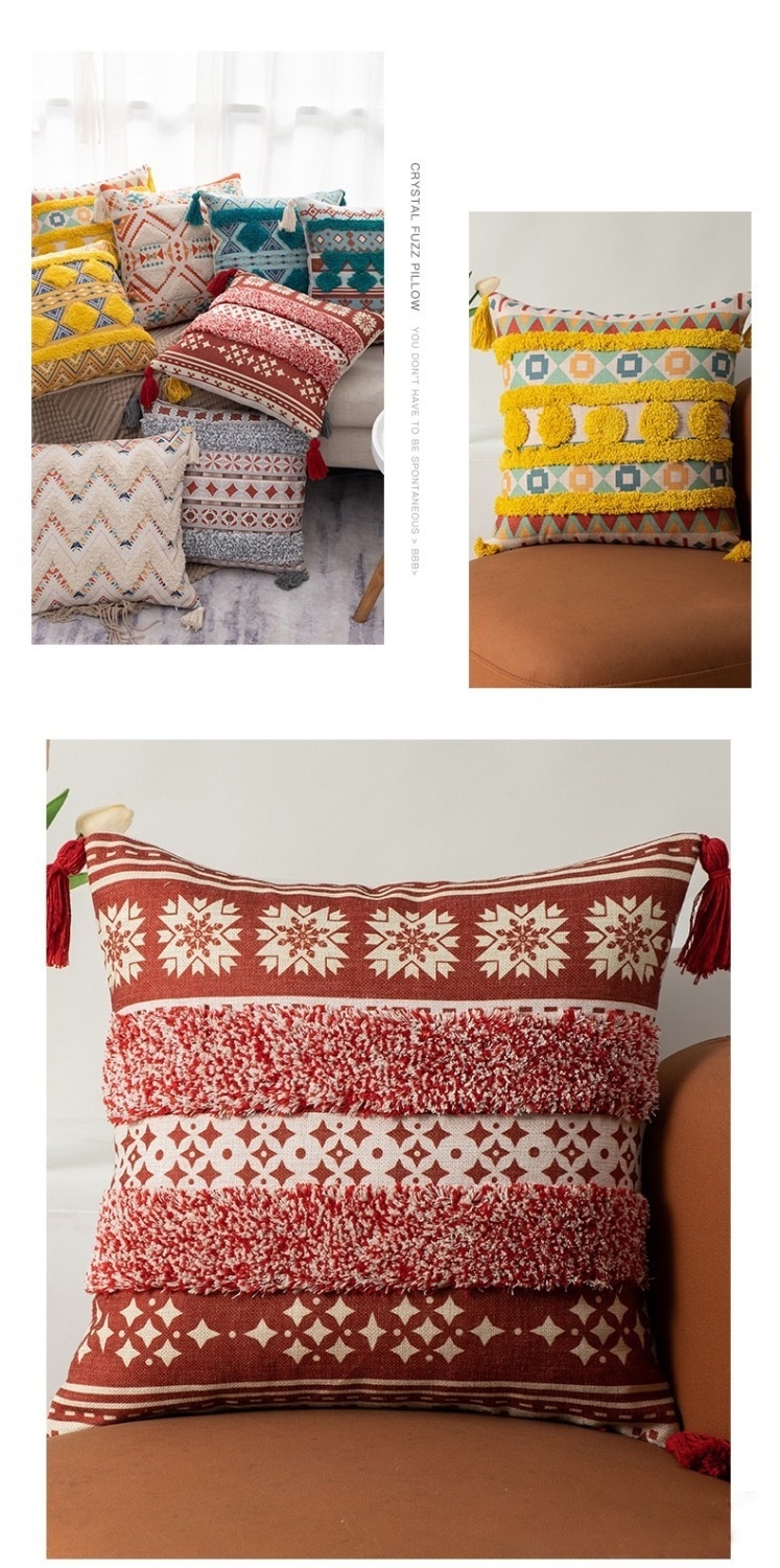 Bohemian Throw Pillows with Geometric Patterns