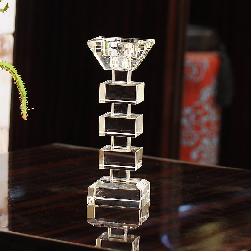 Crystal candle holder on display