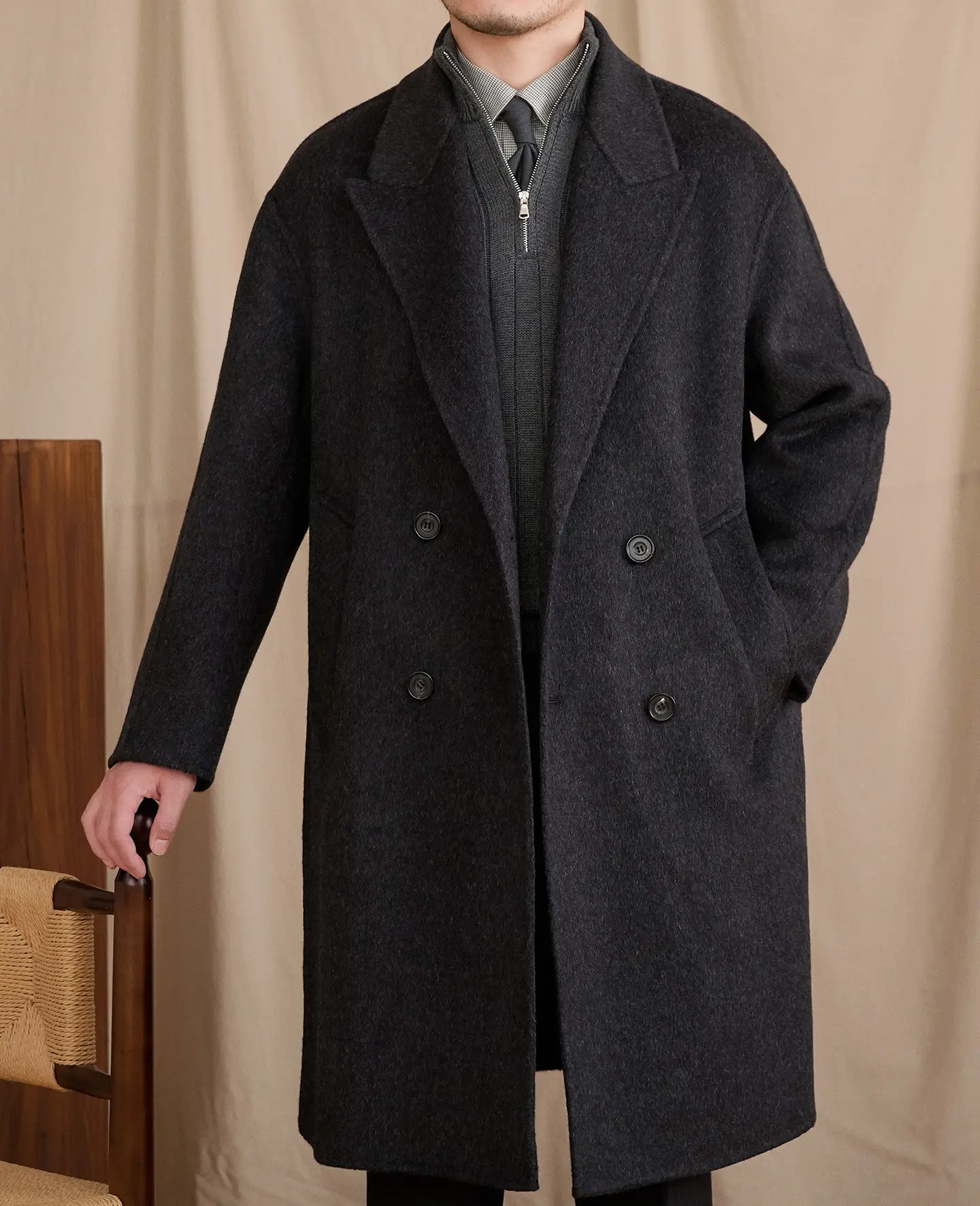 Wool Casual Loose Mid-Length Coat