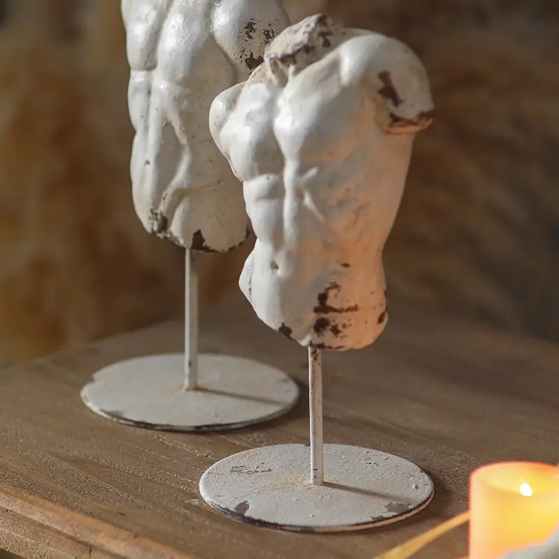 Creative Half-body Sculpture Ornament Desktop ABS Themed Plaster Figurine Home Decor