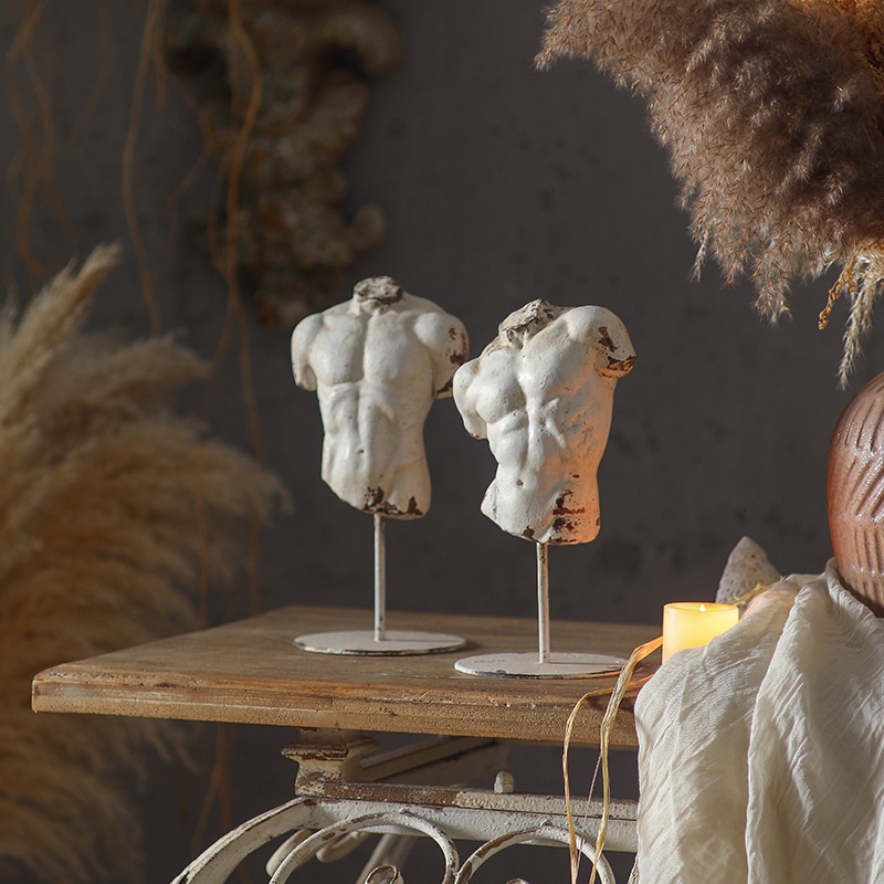 Creative Half-body Sculpture Ornament Desktop ABS Themed Plaster Figurine Home Decor