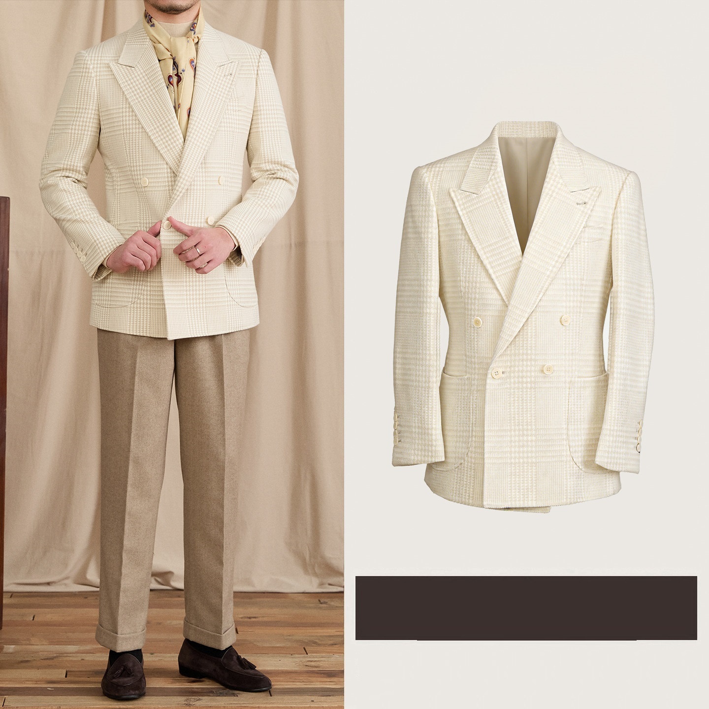 Italian-designed Double-breasted Casual Vintage Suit
