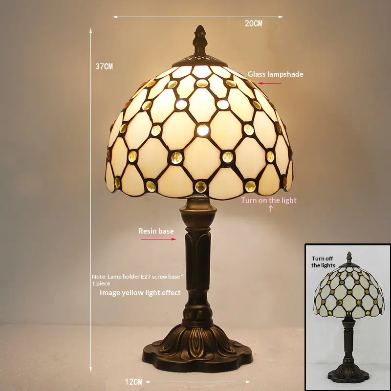 Creative Rustic Countryside StudyBedroom Beaded Bedside Lamp