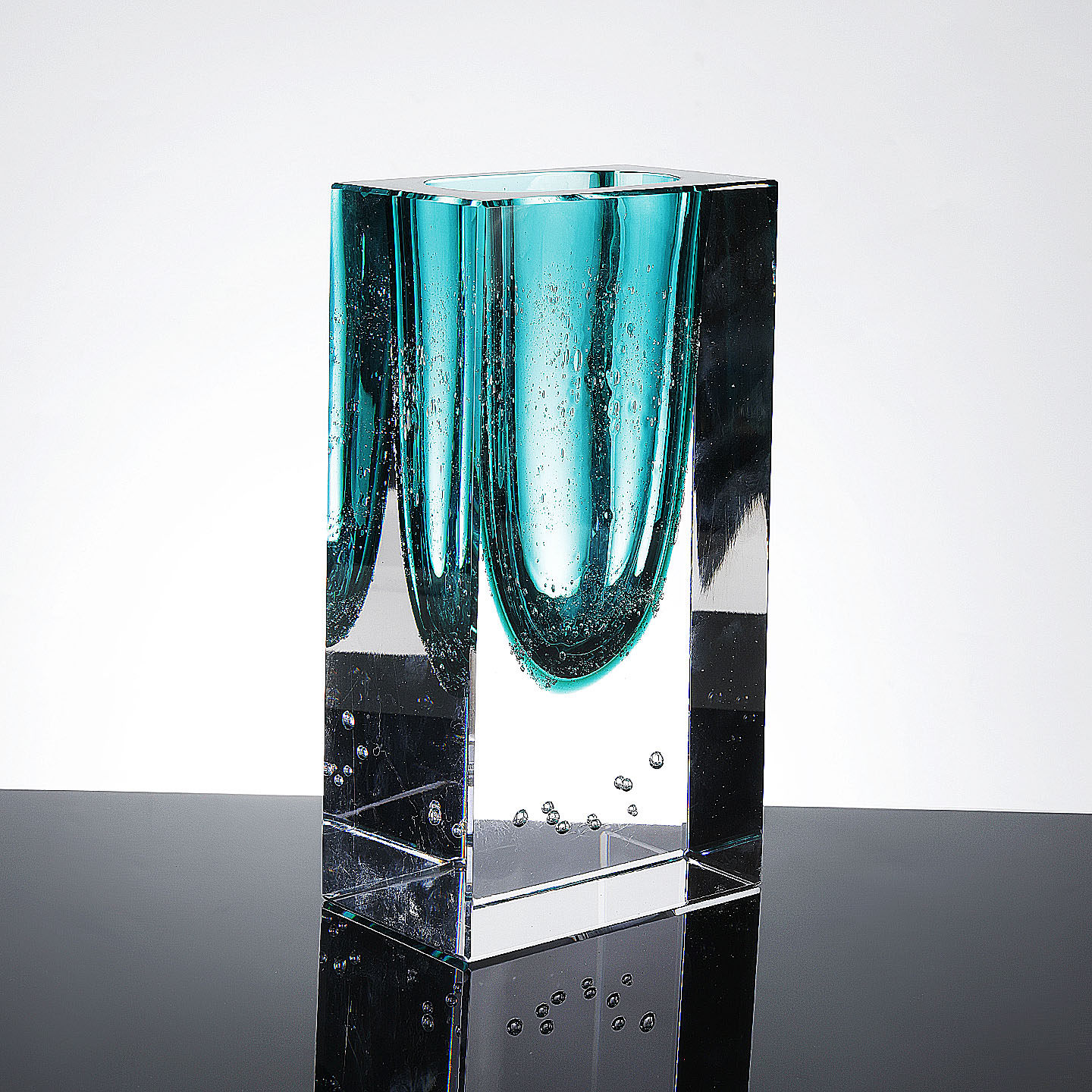 Light-luxury Substantial Square Blue Glazed Vase