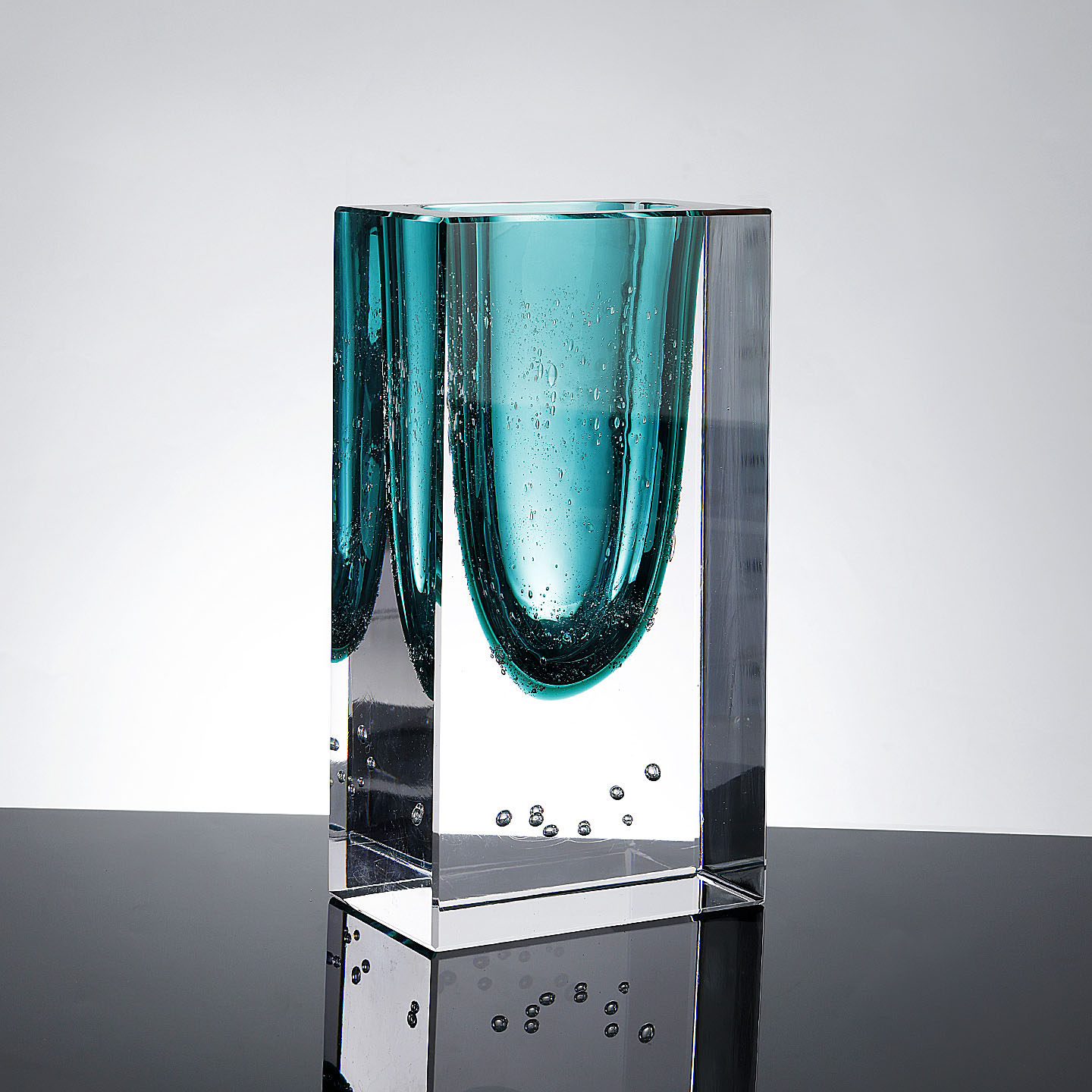 Light-luxury Substantial Square Blue Glazed Vase