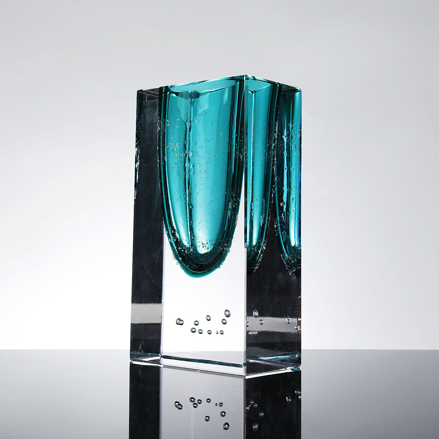 Light-luxury Substantial Square Blue Glazed Vase