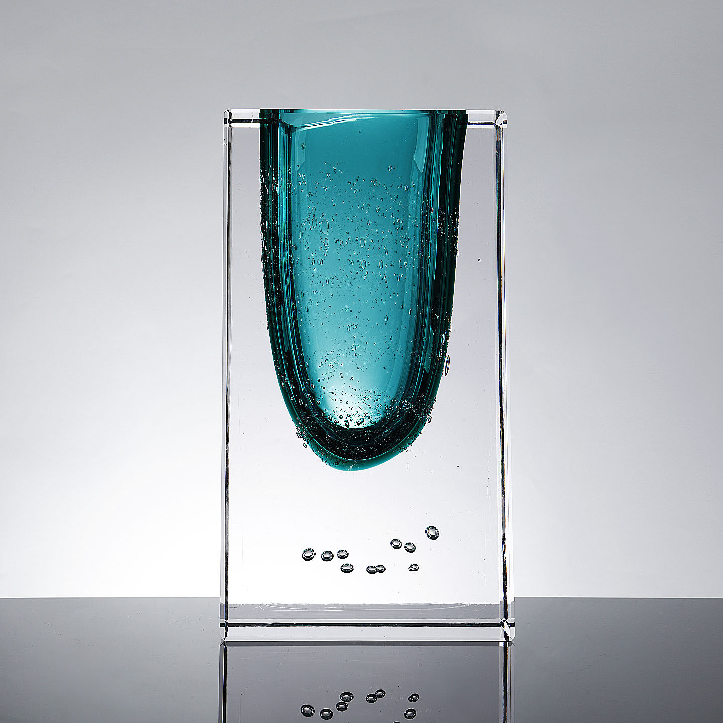 Light-luxury Substantial Square Blue Glazed Vase