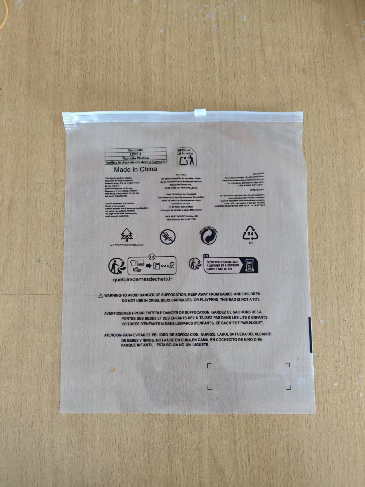 Universal Transparent Zippered Garment Packaging Bag image 2