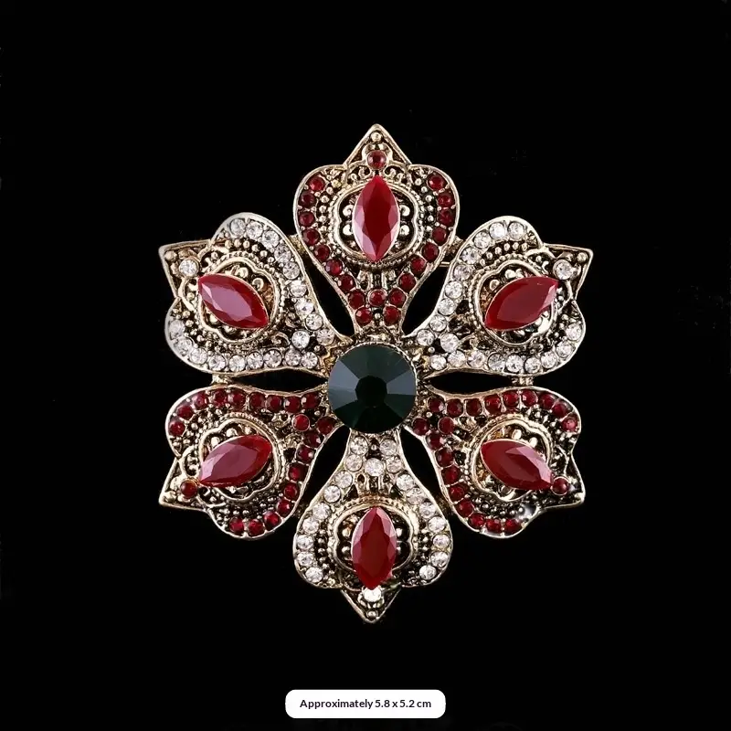 Baroque-style Vintage Crystal Brooch For Men And Women