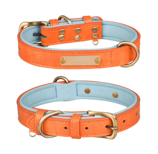 Breathable Dog Collar Retro Leather Dog Leash