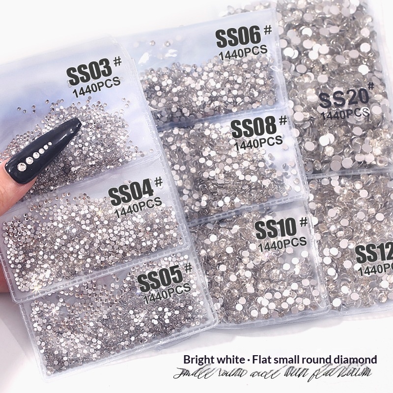 Transparent Flat-bottomed Small Round Rhinestones For Dazzling Nail Art