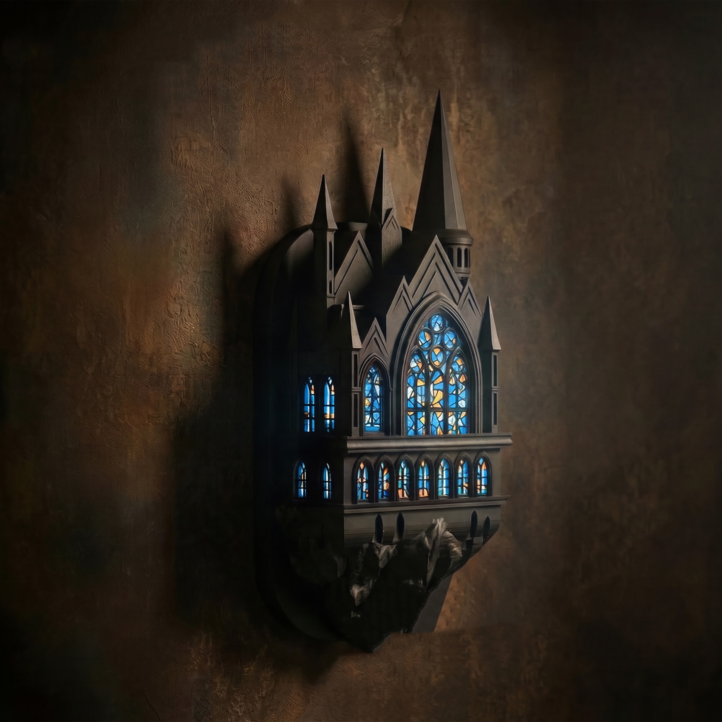 Bedroom Bedside Wall Lamp Featuring A Miniature Ancient Castle Design