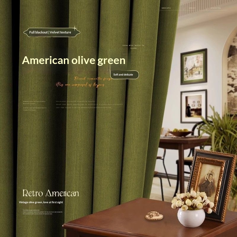 Blackout Cream Velvet Chenille Curtains For Bedroom