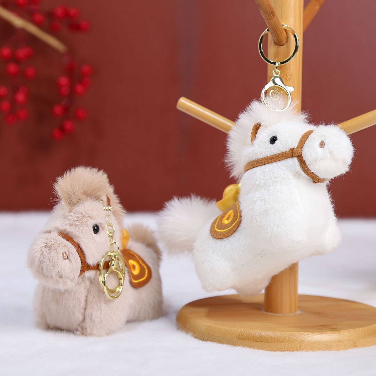 Cute Short Legged Horse Plush Toy Keychain