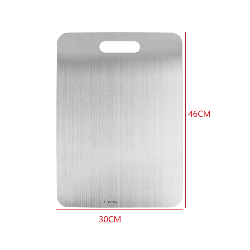 Large stainless steel double-sided chopping board