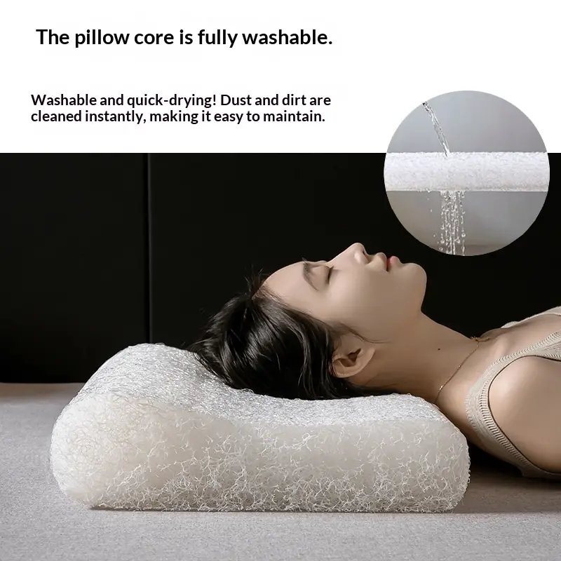 6D Air TPEE Fiber Pillow High-Resilience Washable Neck Support Pillow