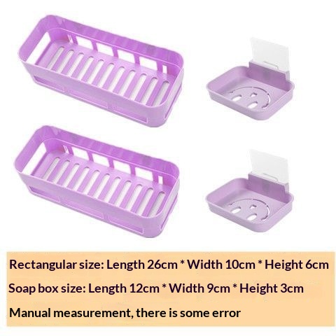 Bathroom Shelf Wall-mounted Tissue Box Storage Rack Draining Soap Dish