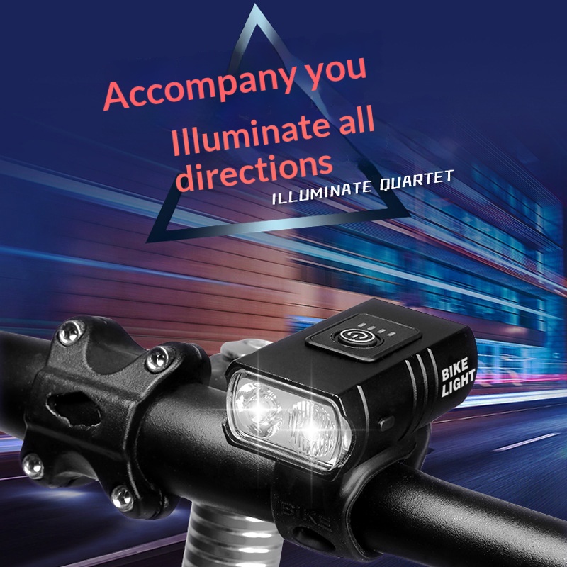 Side profile of the lightweight plastic bicycle front lamp model BK02