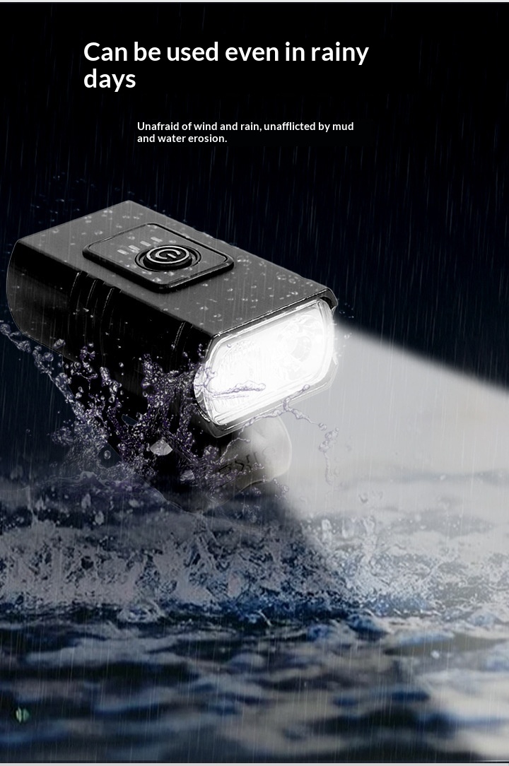 Bright beam projection of the T6 LED waterproof cycling headlight at night