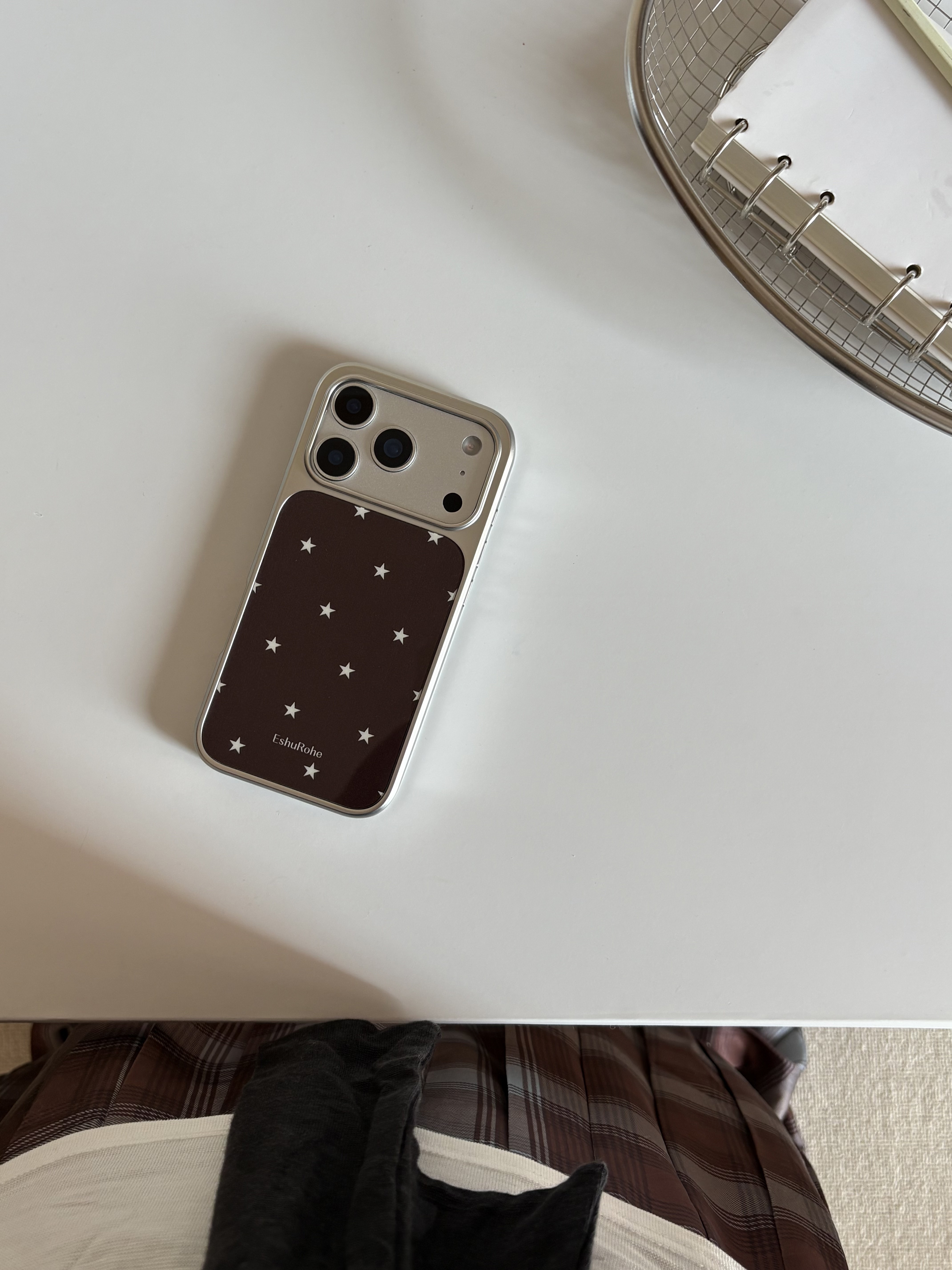 French Chestnut Brown And Coffee-Colored Star Design Simple Phone Case