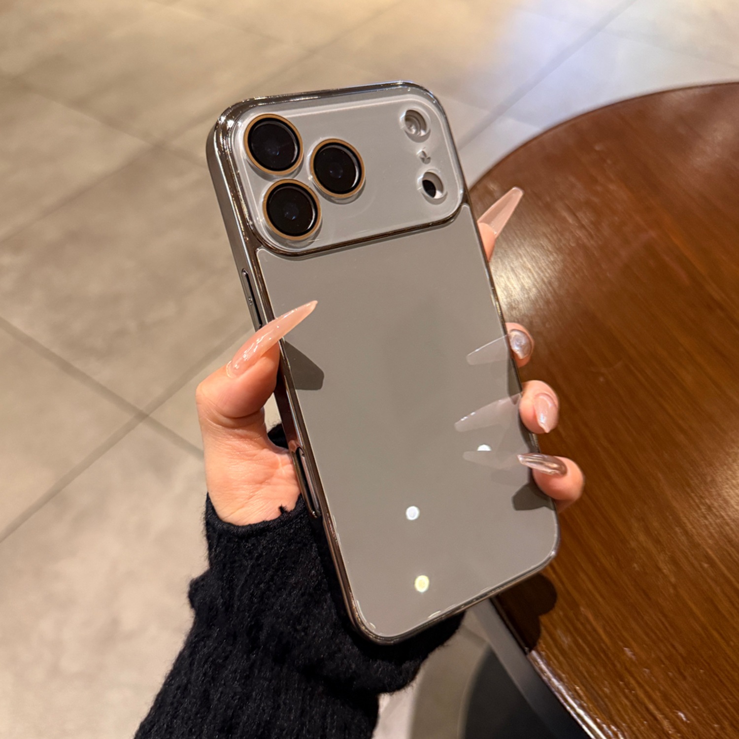 All-inclusive Lens Ice-feel Electroplated Tempered Glass Phone Case