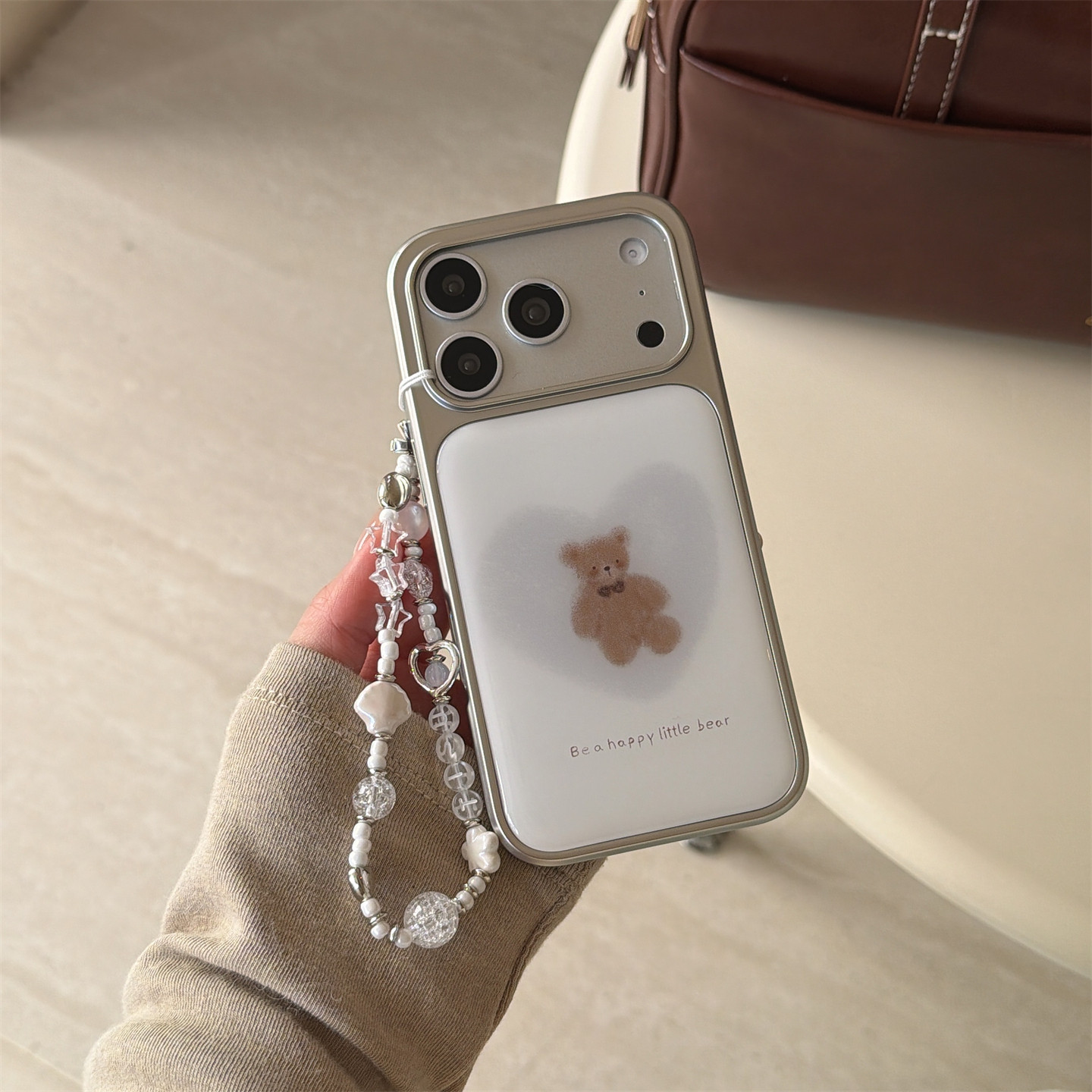 Korean-style Electroplated Little Bear Phone Case New Niche Design