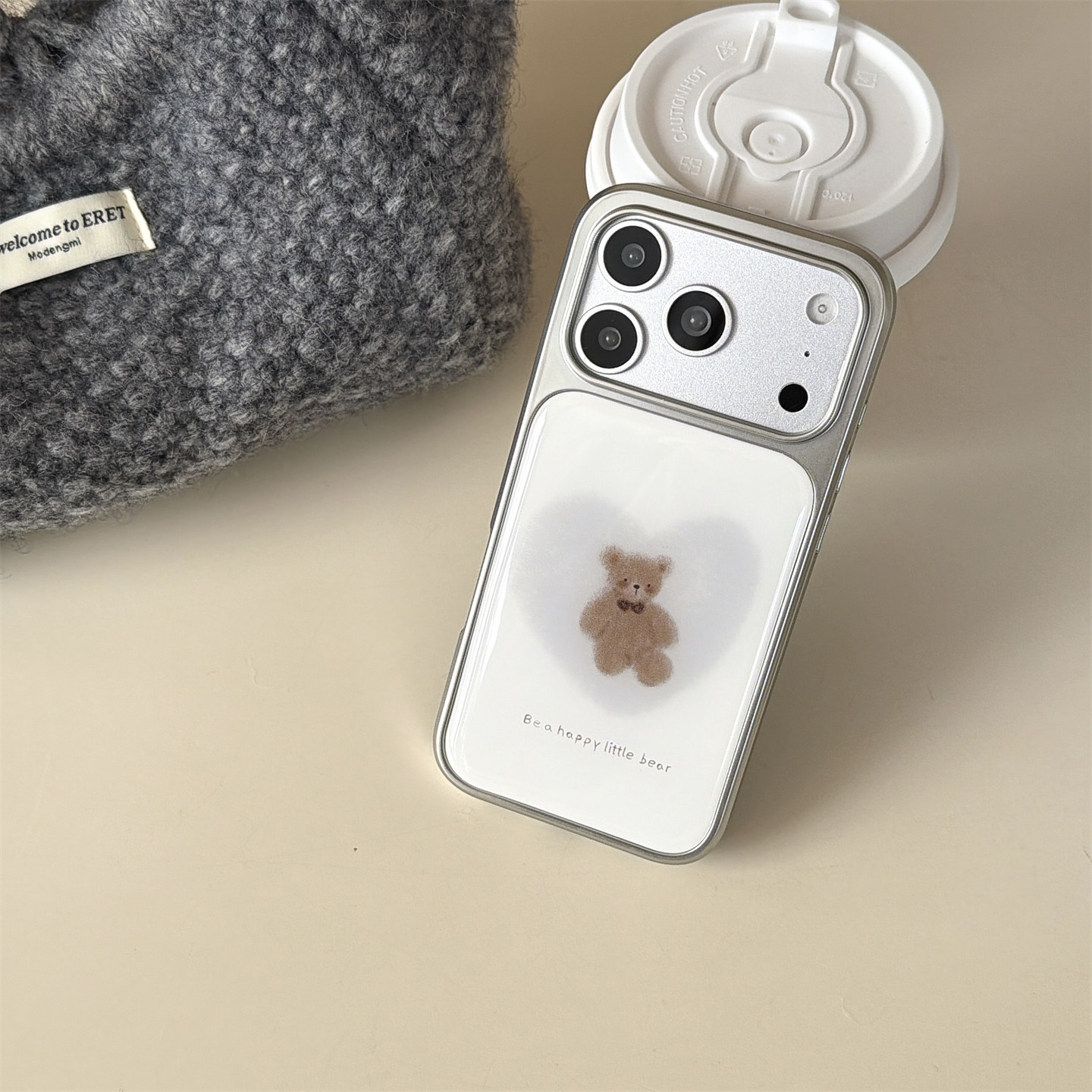Korean-style Electroplated Little Bear Phone Case New Niche Design