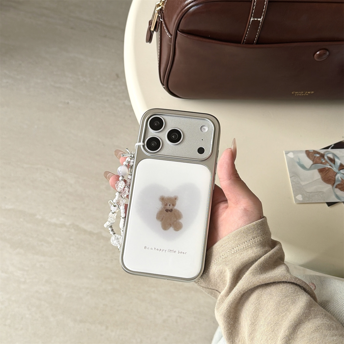 Korean-style Electroplated Little Bear Phone Case New Niche Design