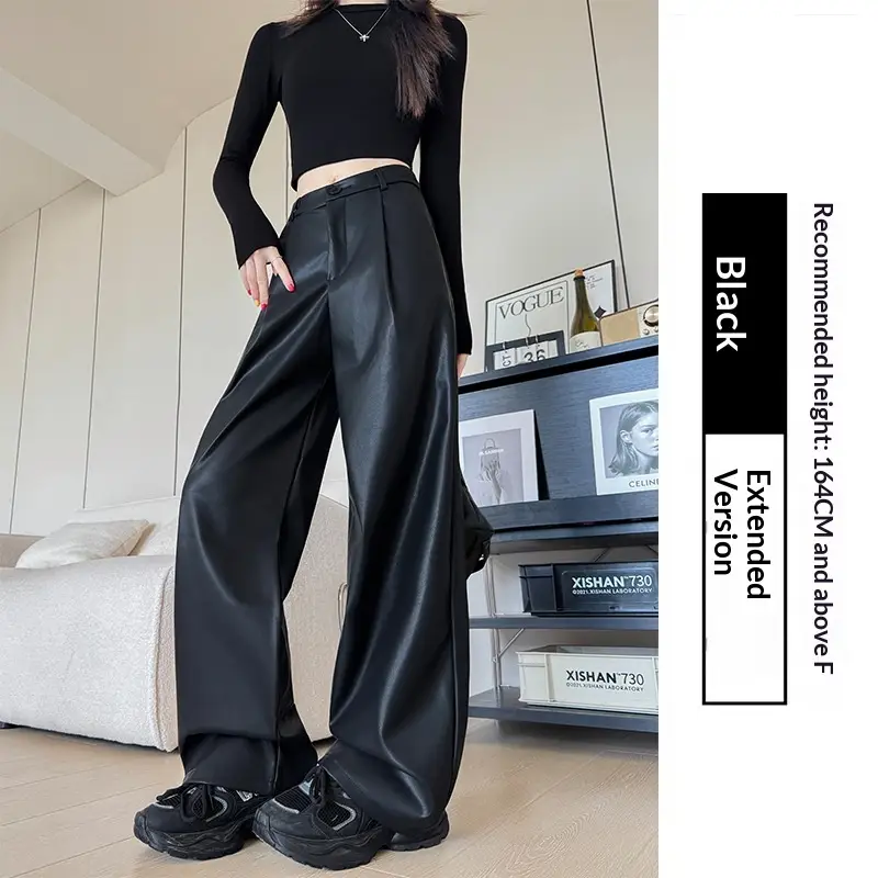 Womens Stylish Casual High-waisted Slimming Wide-leg Pants