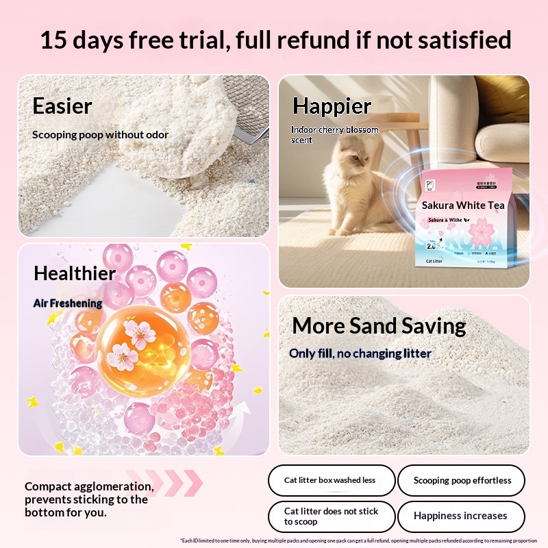 Cherry Blossom White Tea Cat Litter For Cats