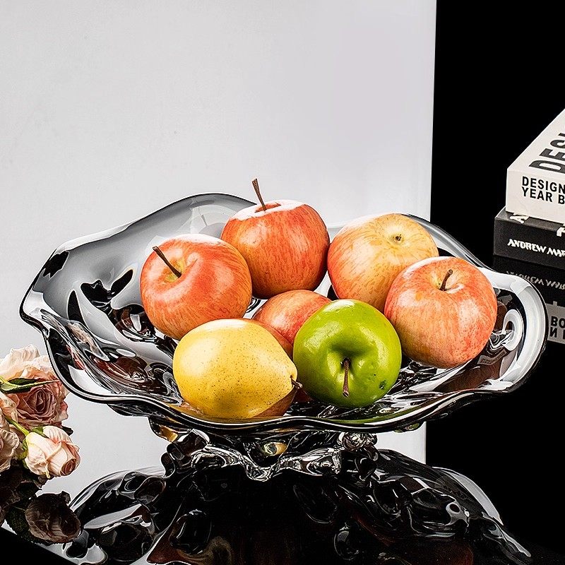 High-end Light-luxury Italian-style Glass Fruit Bowl For Home Use
